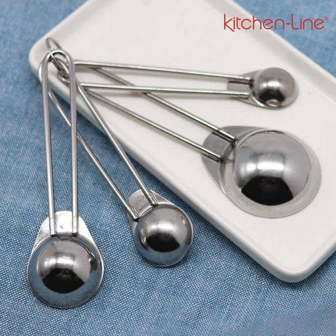 키친라인 샬럿 계량스푼세트 4P 스텐계량수저 세트, 1세트