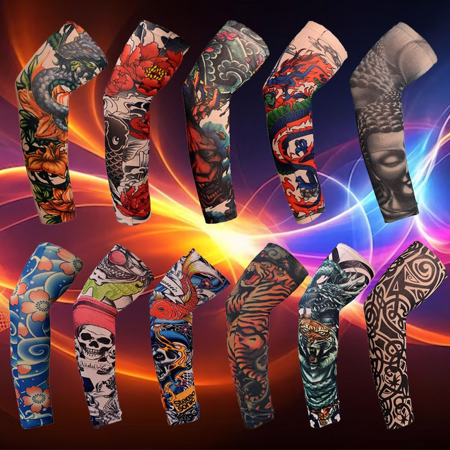 데이커버 타투 문신 팔토시 쓸데없는선물, 스컬삐에로, 1개, 스컬삐에로