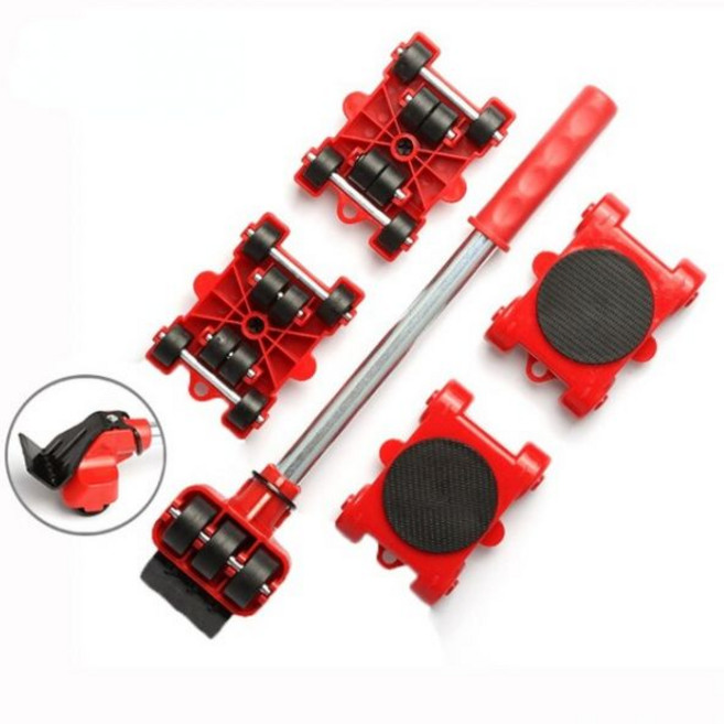 운송리프터 헤비 듀티 가구 리프터 운송 도구 무버 세트 이동식 침실 액세서리 리프팅용 4 이동 롤러 1 휠 바, 1개