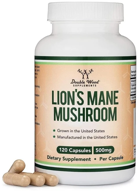 [해외] [Double Wood Lions Mane Mushroom] 더블우드 사자 갈기 버섯 120캡슐, 1개, 120정 - 쿠팡