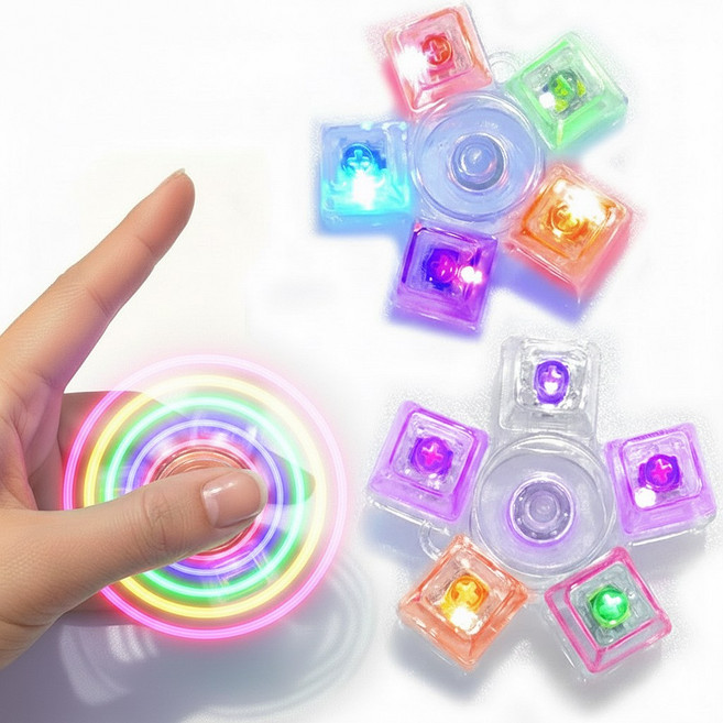 스피너 와 딸깍이 를 동시에 오각형 LED 불빛 스피너 키캡 피젯 토이, 스피너키캡 불빛, 1개