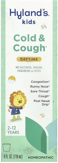 Hyland's Naturals 어린이용 감기 및 기침 완화용 주간용 2~12세 무맛 118ml(4fl oz), HylandsNaturals어린이용감기및기침완화용주간용, 1개, 118ml - 쿠팡