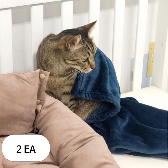 더페피 포근포근 펫 담요 겸 이불, 시크네이비, 2개