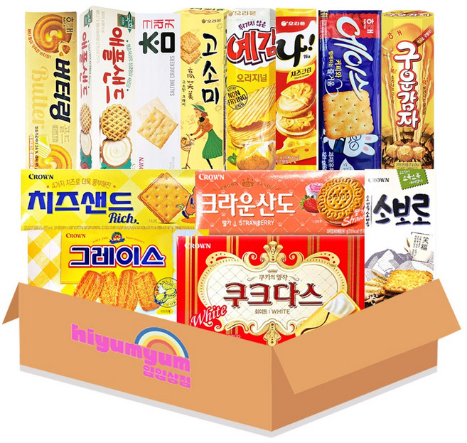 인기과자 14종 모음 (버터링+애플샌드+참크래커+예감오리지날+쿠크다스+소보로+고소미+치즈샌드+나!+구운감자+크라운산도딸기+초코칩쿠키+그레이스), 1세트, 비스켓셋트14종