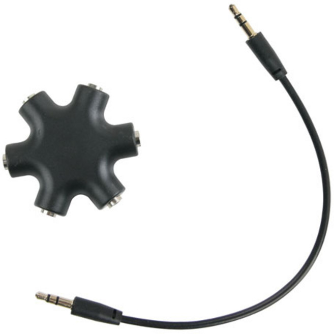 ASBB639 스테레오 젠더 별형 5분배 Black 3.5 ST F 3.5 ST Fx5, 1개