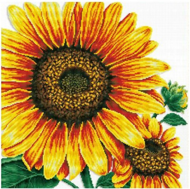 조이십자수 11카운트 십자수 프린트 패키지 세트 50308 sunflower, 1세트, 혼합색상