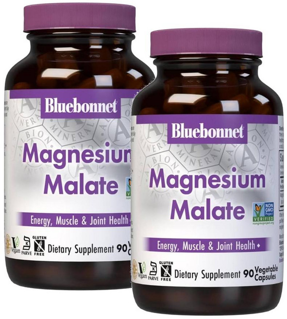 블루보넷 마그네슘 말레이트 캡슐 Bluebonnet Magnesium Malate, 2개, 90정