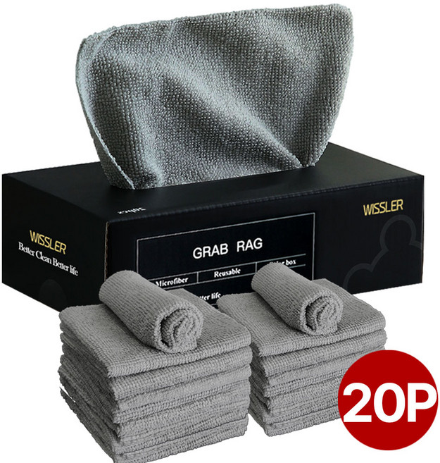 위슬러 2세대 차량 뽑아쓰는 다용도 청소 극세사 세차 타월, 1개, WSL1016_그레이