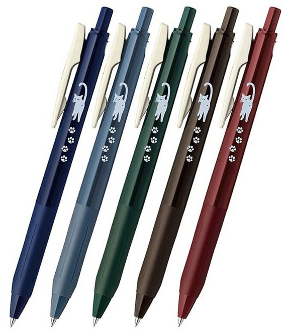 제브라 젤볼펜 사라사 클립 빈티지 컬러 0.5mm 5색 세트 A JJ155CVICATA, 1개, 상세페이지 참조