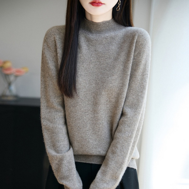 여성 베이직 반목 니트 긴팔티 12color