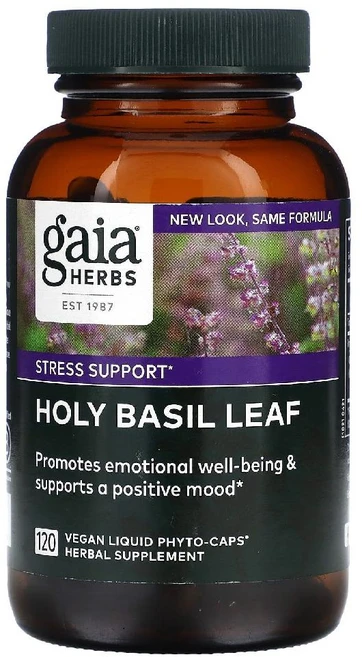 가이아허브 홀리 바질잎 Holy Basil Leaf 363mg 베지액상 120정, 1개 - 쿠팡