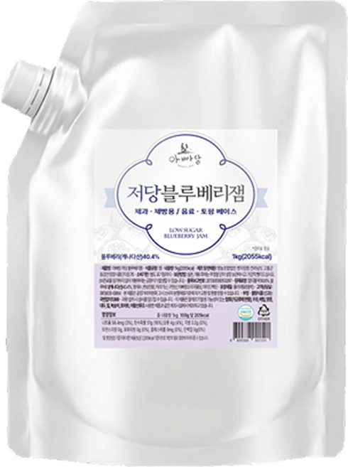 아빠랑 저당 블루베리 아이리풀잼 1kg, 1개