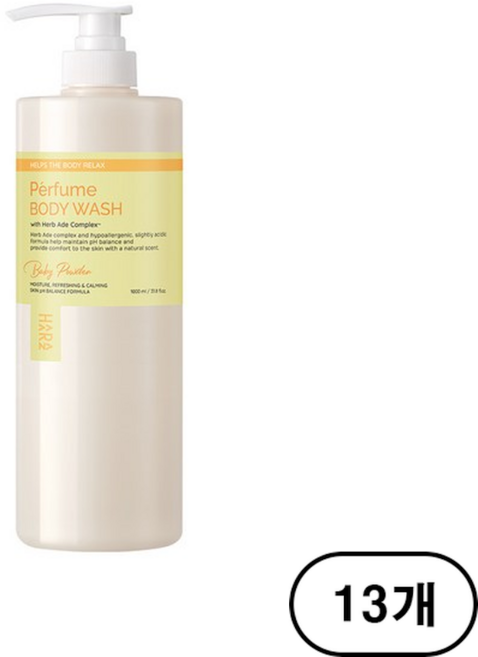 하라즈 퍼퓸 바디워시 베이비파우더향, 1L, 13개
