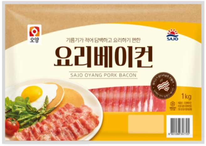 요리 베이컨 1kg (드라이) (16개마다 배송비 부과) 사조 오양 샌드위치 브런치, 6개