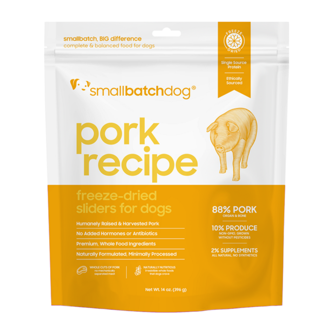 [공식] 스몰배치 강아지 동결건조사료 포크 슬라이더 14oz, 돼지, 396g, 1개