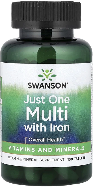 몸관리하세요 겨울입니다 Swanson Just One 컴플리트 멀티 철분 함유 130정 특별관리진행, SwansonJustOne컴플리트멀티철분함유130정, 1개 - 쿠팡