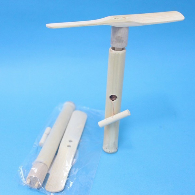 手拉式竹蜻蜓 竹製童玩, 1個, 一個入