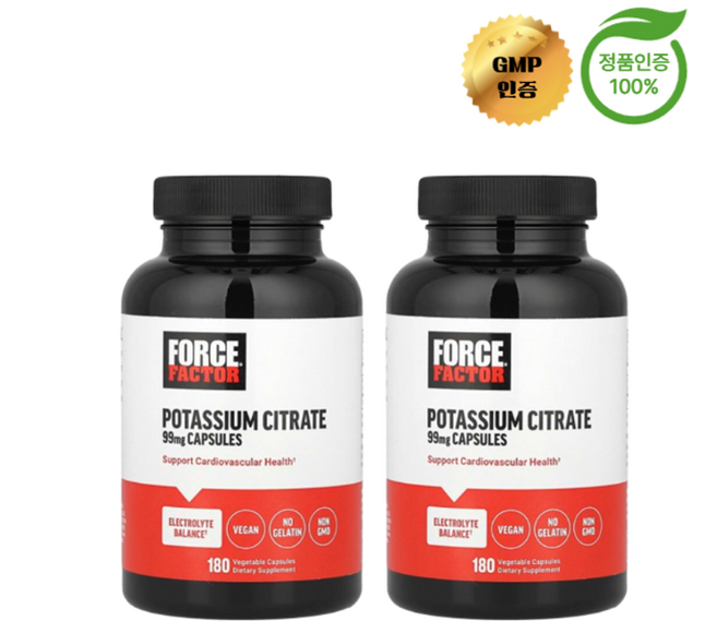 포스팩터 칼륨 포타슘 시트레이트 99mg 180캡슐 2개 Potassium Citrate, 180정