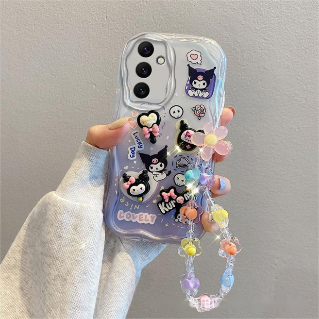 나무나라 갤럭시 A17 A07 S25FE 웨이브 입체 캐릭터 스트랩 투명 케이스 CY272