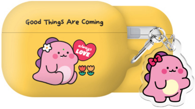 리틀티노 에어팟프로3 하드 케이스 +아크릴키링 세트, 꽃, AirPods Pro(3세대)