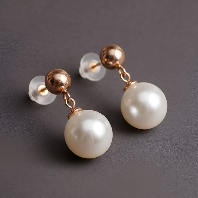 에바주얼리 금볼 드롭 14k 18k 진주 귀걸이