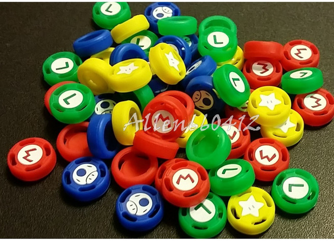 全新 NS1代 Switch Joy-Con 瑪利歐造型 搖桿保護套, 1個, PRO用(綠色一個)