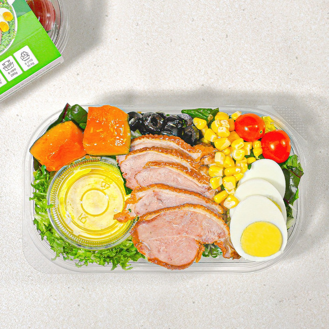 [한끼그린]훈제오리 샐러드 고단백 다이어트 식단 290g, 1개