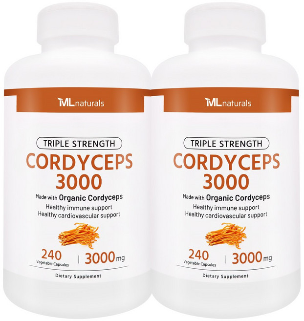 [미국빠른직구] 신제품 마이라이프 내추럴스 동충하초 3000mg, 2개, 240정