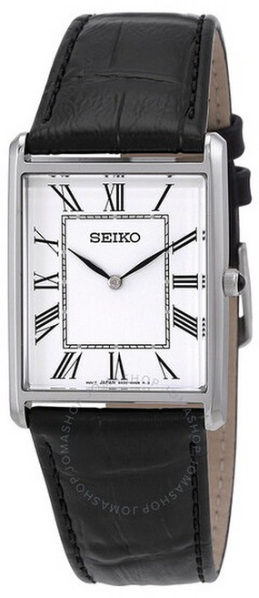 세이코 SEIKO SWR049 클래식 스퀘어 네모 가죽 남자 패션 손목 시계