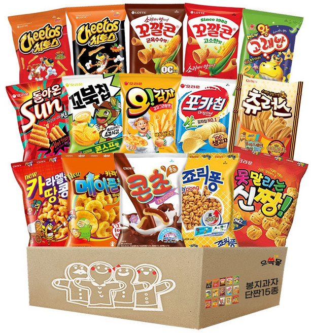 봉지과자 단짠 1호, 1박스, 15종