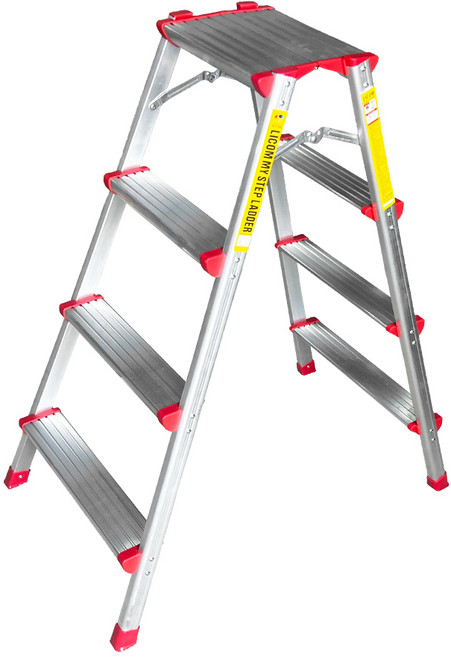 전체발판 올광폭사다리 4단(최상단 발판넓이 325mm) 가정용 안전발판 특광폭, 1개