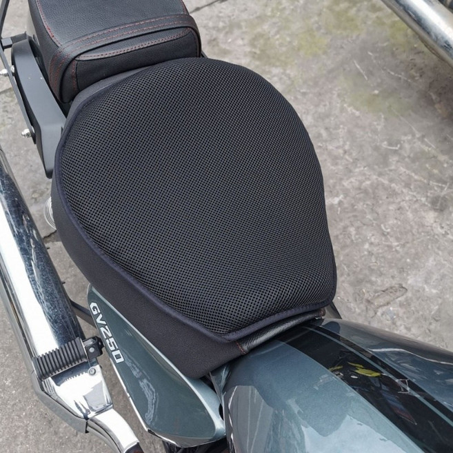 고고스 신형 고탄성 TPE 오토바이 방석 안장 쿨시트 쿨링 쿠션, 1개, 업그레이드 블랙