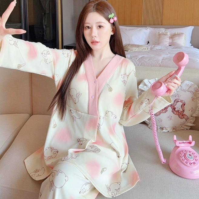 마마앙 수유잠옷 세트 임산부 수유복 가슴패드 홈웨어 빅사이즈 임부복