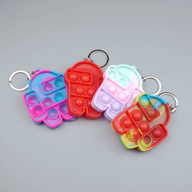 어몽어스 팝잇 푸쉬팝 키링 열쇠고리 가방장식 에어팟키링 감각발달도구 스트레스해소, 핑크멀티, 1개