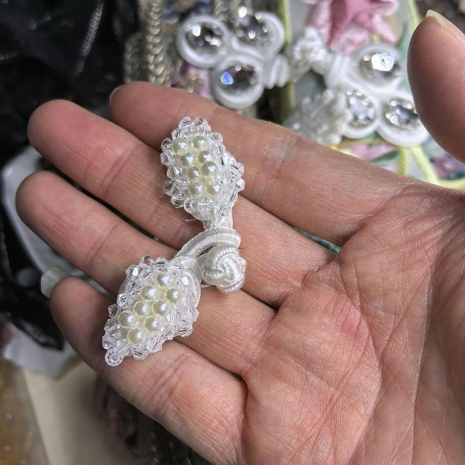 中國風盤扣 旗袍服裝裝飾釦, 1個, 草莓扣一對, 草莓扣