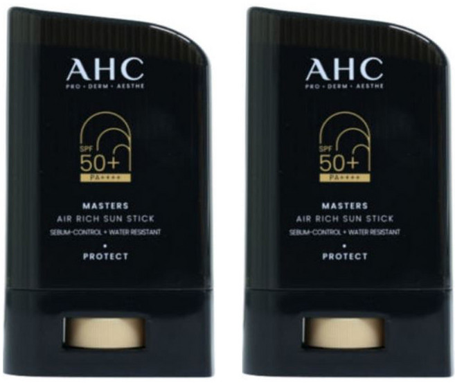 AHC 마스터즈 에어리치 선 스틱[SPF50+ PA++++], 22g, 2개