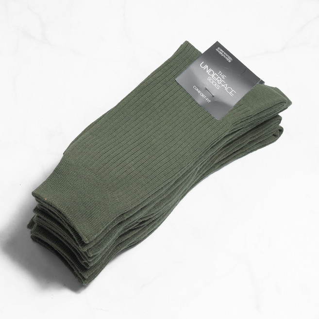 [국산] 언더페이스 프리미엄 남성 신사 골지 양말 5족 세트 이중밴드 장목 흘러내림 방지 [7컬러]