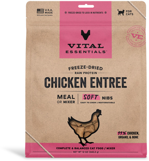 Vital Essentials 凍乾生食雞肉牛肉餐 貓咪鬆軟顆粒, 340g, 1個, 雞