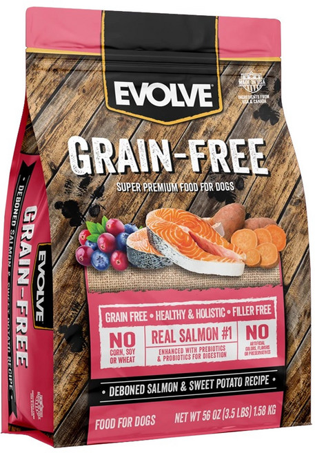 EVOLVE 전연령 그레인프리 강아지 사료, 연어, 1.58kg, 1개