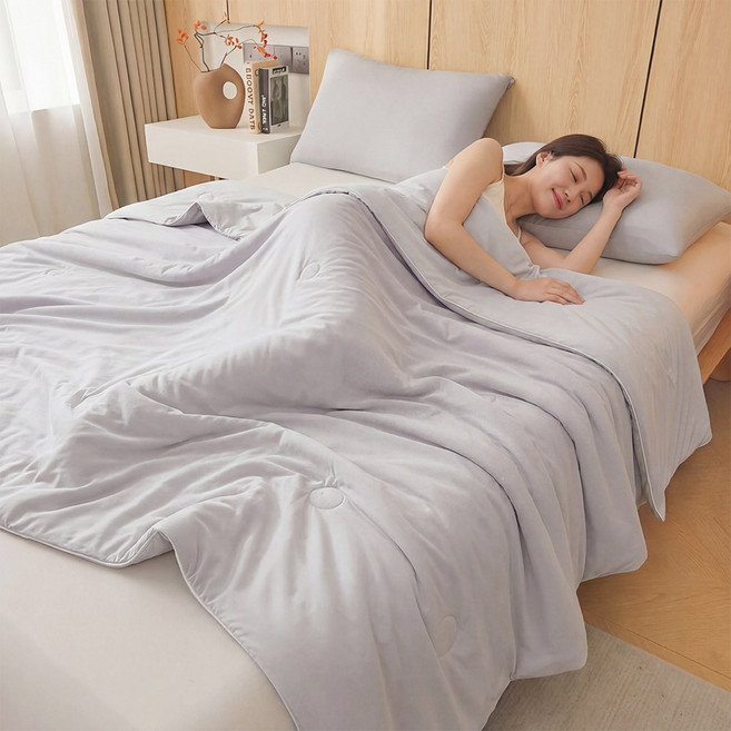 즈이리빙 냉감 쿨링 소재 여름 이불 양면 사용 가능, 그레이