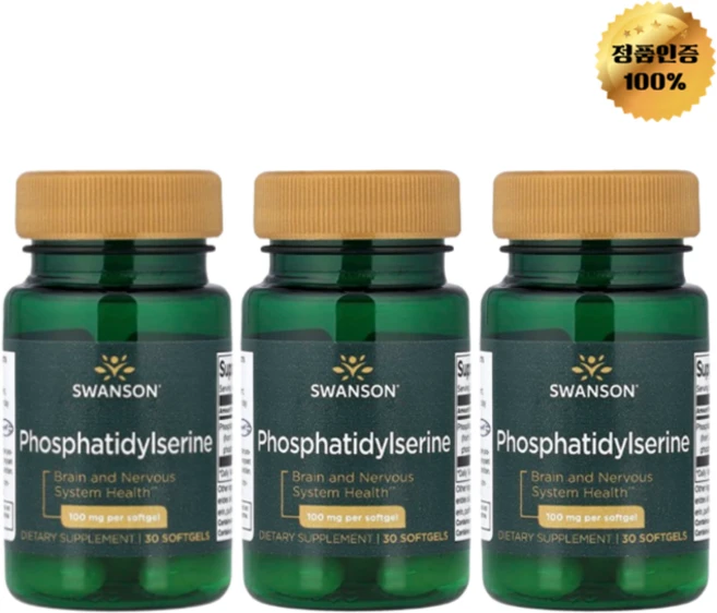 2+1 스완슨 포스파티딜세린 100mg 소프트젤 30정, 3개, 30회분 - 쿠팡
