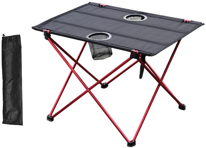 자캠 백패킹 초경량 캠핑 테이블 더블 포켓 740g, 레드