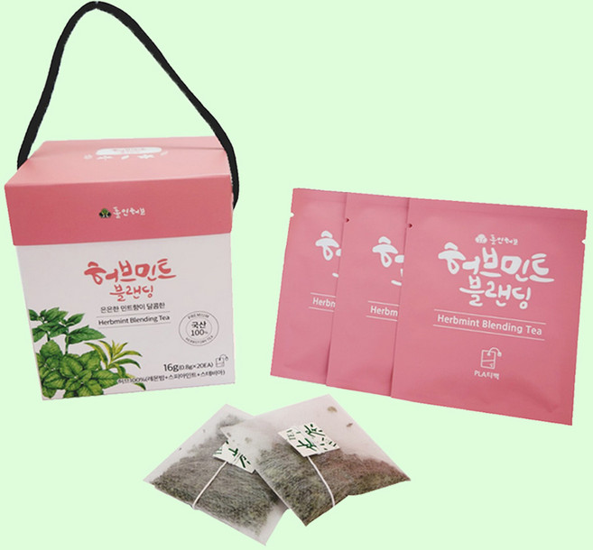 마시는 허브차티백 25T 로즈마리 카모마일 레몬밤 페퍼민트 레몬버베나 스피아민트 스테비아 허브레몬블랜딩 허브민트블랜딩, 800mg, 1개, 20개입