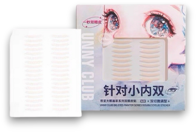 UNNY CLUB 雙眼皮貼 針對小內雙 90貼, 1個, 雙切微調型(108枚)