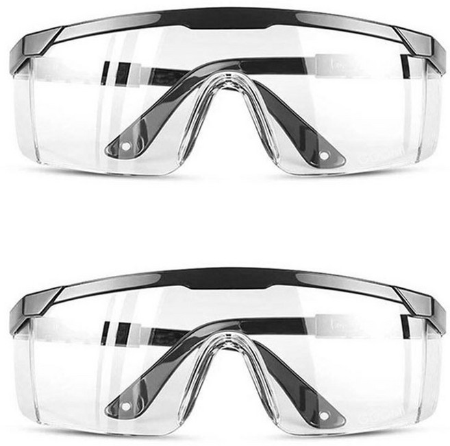 지니홀딩스 1+1 눈보호 작업용 고글 투명고글 워터밤 자외선 차단 고글, 화이트, 2개
