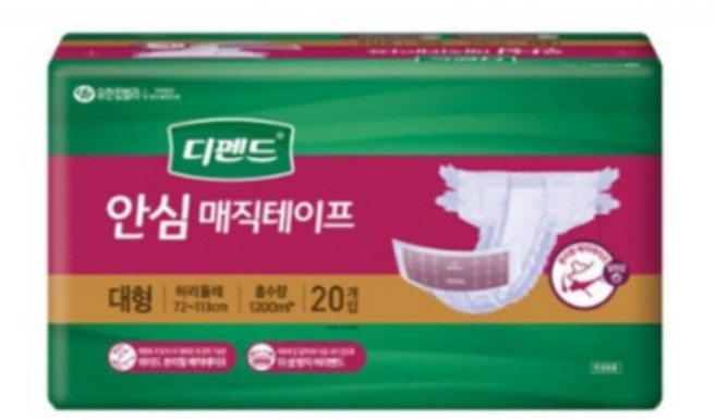 디펜드 프리미엄안심 매직테이프 성인기저귀 대형, 1개입, 2개