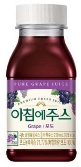 서울우유 아침에주스 포도주스, 210ml, 12개