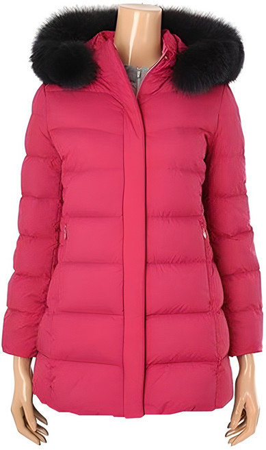 크로커다일 레이디 여성용 폭스퍼 탈부착 후드 덕다운 점퍼 CLAWDW211