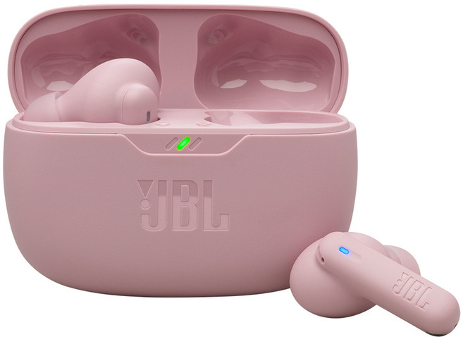 삼성공식파트너 JBL WAVE BUDS2 블루투스이어폰 노이즈캔슬링 Pure Bass사운드 최대 40시간 통화품질 IP54 Google Fast Pair 전용앱 가성비 이어폰, JBL WAVE BUDS2 핑크
