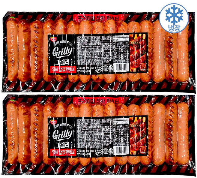 동원 그릴리 직화후랑크 아이스포장, 2개, 750g
